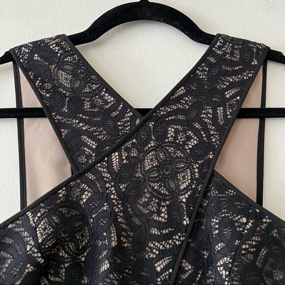 BCBGMaxazria Tara Black Lace Sleeveless Peplum Mini Dress - Picture 4 of 9